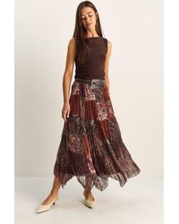 Bianco Lucci - High Waist Paisley Print Midi Skirt With Belt - Lyst