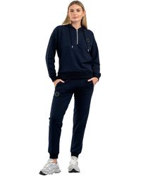 Tom Barron - Damen-Trainingsanzug-Set Mit Halbem Reißverschluss Und Kängurutasche, Stilvoller Trainingsanzug-Set Mit Logo-Details - Lyst