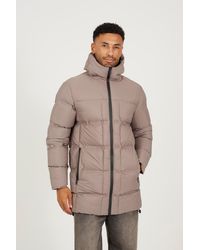 Brave Soul - Longline Padded Hooded Jacket - Lyst