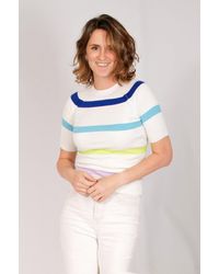 SELECTED - Stripe Knit Top - Lyst