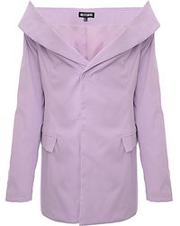 Missy Empire - Lilac Off-The-Shoulder Tailored Blazer - Lyst