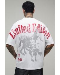 BoohooMAN - Tall Oversized Western Over The Seams Print T-Shirt Cotton - Lyst