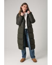 French Connection - Longline Quilted Puffer Jacket With Hood - Lyst