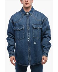 Palm Angels - Dark Washed Denim Jacket With Embossed Monogram - Lyst