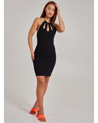 Pink Vanilla - Chain Strap Halterneck Bodycon Dress - Lyst