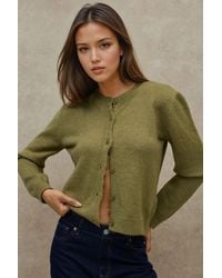 Hiccup - Crew Neck Knitwear Soft Touch Cardigan - Lyst