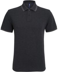 Asquith & Fox - Classic Fit Tipped Polo Shirt Heather/Charcoal) - Lyst