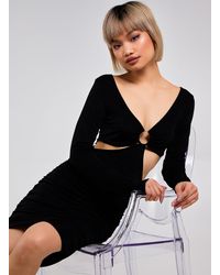 Pink Vanilla - Risky- Cut Out Ruched Slinky Dress - Lyst