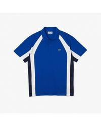Lacoste - Poloshirt Katoen Mini-pique Colourblock In Marineblauw - Lyst