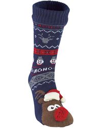 Sock Snob - Thermal Rudolph Christmas Fleece Lined Slipper Winter Socks - Lyst