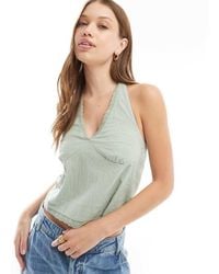 Cotton On - Halter Neck Linen Look Top With Buttons - Lyst
