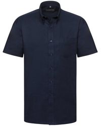 Russell - Collection Oxford Easy-Care Short-Sleeved Shirt (Bright) - Lyst