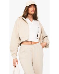 Boohoo - Boxy Balloon Sleeve Oversized Zip Through Hoodie - Lyst