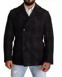 Dolce & Gabbana - Trench Coat Check Wool Jacket - Lyst