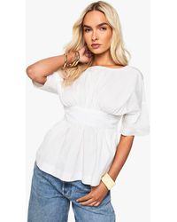 Boohoo - Poplin Tie Back Smock - Lyst