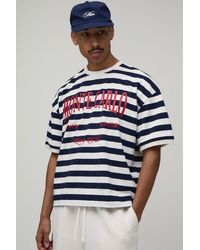 BoohooMAN - Oversized Boxy Stripe Monte Carlo Print T-Shirt - Lyst