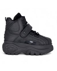 Buffalo - Damen-Plateau-Stiefeletten Aus Schwarzem Leder – 1348-14 2.0 - Lyst