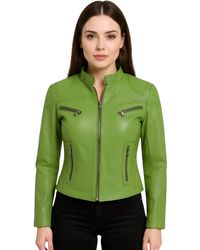 Infinity Leather - Casual Slim-Fit Biker Jacket-Tulsa Lamb Leather - Lyst