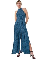 D.u.s.k - Spot Halter Neck Side Split Jumpsuit - Lyst