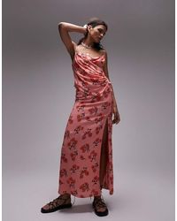 TOPSHOP - Co-Ord Cherry Blossom Split Maxi Skirt - Lyst