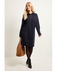 Wallis - Petite Ponte Button Shift Dress - Lyst