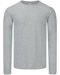 Fruit Of The Loom - Iconic 150 Long-Sleeved T-Shirt Heather) - Lyst