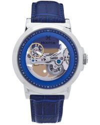 Heritor - Xander Semi-Skeleton Leather-Band Watch - Lyst