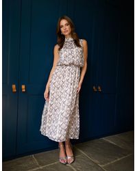 Blue Vanilla - Snake Print Diamante Dress - Lyst