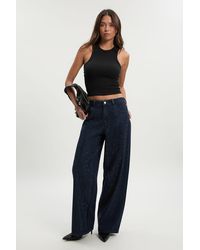 Boohoo - Embellished High Waist Wide Leg Jean - Lyst
