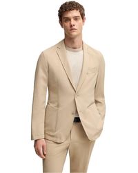BOSS - Solid Patterned Notch Collared Blazer - Lyst
