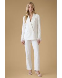 Oasis - Hen Feather Cuff Jewelled Blazer - Lyst