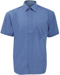 Russell - Collection Short Sleeve Poly-Cotton Easy Care Poplin Shirt (Corporate) - Lyst