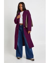 Boohoo - Double Breasted Longline Coat - Lyst