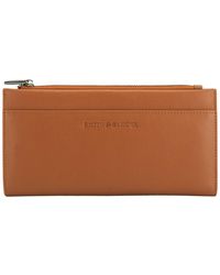 Smith & Canova - Smooth Leather Long Zip Top Pocket Purse - Lyst