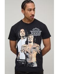 BoohooMAN - Regular Fit Outkast Acid Wash License Printed T-Shirt - Lyst