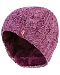 Heat Holders - Thermal Fleece Lined Cable Knit Winter Hat - Lyst