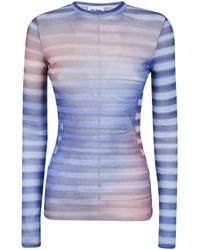 Jean Paul Gaultier - Mesh Long Sleeves Top Printed "Air" - Lyst