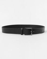 HUGO - Giaspo Grained-Leather Belt With Logo-Stamped Keeper - Lyst