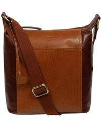 NiNa Amora - 'Tiziana' Conker & Dark Leather Shoulder Bag - Lyst