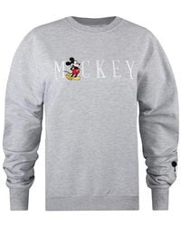 Disney - Ladies Mickey Mouse Embroidered Sweatshirt (Heather) - Lyst
