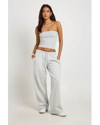 Boohoo - Ribbed Bandeau Top And Striped Jogger Tracksuit - Lyst