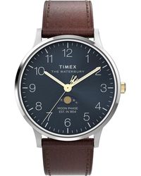 Timex - Waterbury Classic Moon Phase Watch Tw2W75600 Material_Leather - Lyst