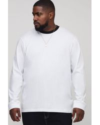 BoohooMAN - Plus Regular Fit Ringer Crew Neck Long Sleeve T-Shirt - Lyst