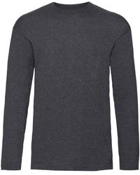 Fruit Of The Loom - Valueweight Crew Neck Long Sleeve T-Shirt - Lyst