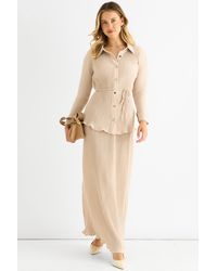 Gini London - Plisse Elasticated Waist Maxi Skirt - Lyst