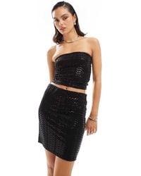 Pieces - Sequin Mini Skirt Mix & Match Set - Lyst