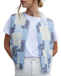 Threadbare - Cabos Patchwork Gevoerde Regular Gilet - Lyst