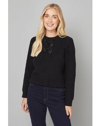 Wallis - Petite Embellished Bow Detail Jumper - Lyst