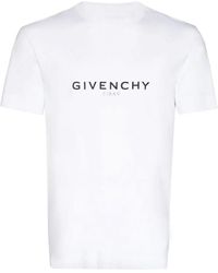 Givenchy - T-shirt Met Omgekeerde Parijs-logoprint In Wit - Lyst