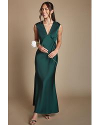 Oasis - Satin Open Back Detail Maxi Bridesmaid Dress - Lyst
